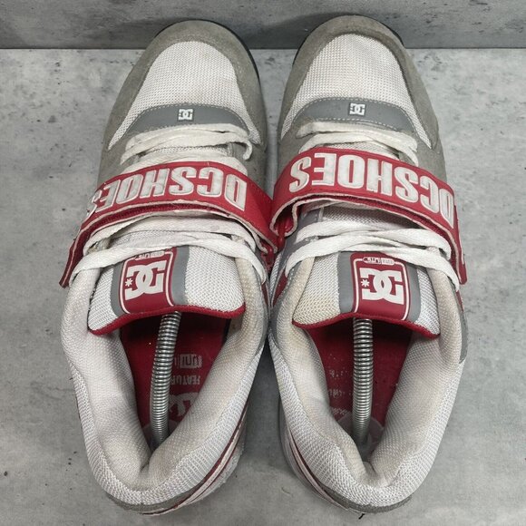 RARE DC XT-M Shoes SDU Nubuck Leather Skate Men’s Strap Low Top‎ White Red Sz 12 - Picture 3 of 7
